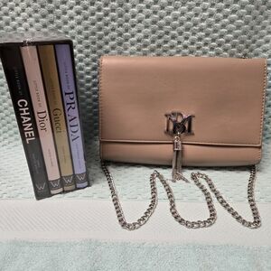 Badgley Mischka Tan Crossbody with Silver Chain